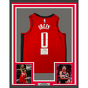 Framed Autographed/Signed Jalen Green 35x39 Houston Rockets Red Authentic Basketball Jersey Fanatics COA