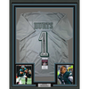 Framed Autographed/Signed Jalen Hurts 35x39 Philadelphia Silver Football Jersey JSA COA