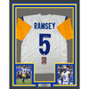 Framed Autographed/Signed Jalen Ramsey 35x39 Los Angeles LA White Football Jersey JSA COA