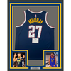 Framed Autographed/Signed Jamal Murray 35x39 Denver Nuggets Dark Blue Authentic Basketball Jersey Fanatics COA