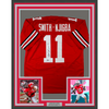 Framed Autographed/Signed Jaxon Smith-Njigba 35x39 Ohio State Red College Football Jersey Beckett BAS COA