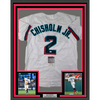 Framed Autographed/Signed Jazz Chisholm Jr. 35x39 Miami White Baseball Jersey JSA COA