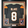 Framed Autographed/Signed Jeff Blake 35x39 Cincinnati Black Football Jersey JSA COA by Hall of Fame Sports Memorabilia