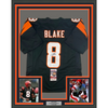 Framed Autographed/Signed Jeff Blake 35x39 Cincinnati Black Football Jersey JSA COA