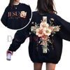 "Jesus is the Light" Christian Faith Crewneck Sweatshirt by Dog Mom Hat