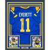 Framed Autographed/Signed Jim Everett 2x Passing TD Leader 35x39 Los Angeles LA Blue Football Jersey Beckett BAS COA by Hall of Fame Sports Memorabilia