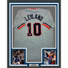 Framed Autographed/Signed Jim Leyland 35x39 Detroit Grey Baseball Jersey JSA COA by Hall of Fame Sports Memorabilia