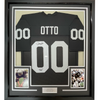 Framed Autographed/Signed Jim Otto HOF 80 35x39 Oakland Black Football Jersey JSA COA