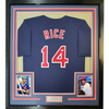 Framed Autographed/Signed Jim Rice 35x39 Boston Blue Baseball Jersey JSA COA by Hall of Fame Sports Memorabilia