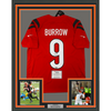 Framed Autographed/Signed Joe Burrow 35x39 Cincinnati Bengals Orange Authentic Nike Limited Football Jersey Fanatics COA