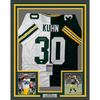 Framed Autographed/Signed John Kuhn 35x39 Green Bay Split Green/White Football Jersey JSA COA