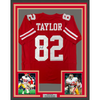 Framed Autographed/Signed John Taylor 35x39 San Francisco Red Football Jersey JSA COA