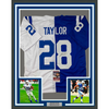 Framed Autographed/Signed Jonathan Taylor 35x39 Indianapolis Split Football Jersey JSA COA