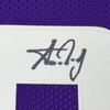 Framed Autographed/Signed Aaron Jones 35x39 Minnesota Purple Football Jersey Beckett BAS COA