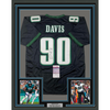 Framed Autographed/Signed Jordan Davis 35x39 Philadelphia Black Football Jersey JSA COA