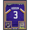 Framed Autographed/Signed Jordan Addison 35x39 Minnesota Purple Football Jersey JSA COA by Hall of Fame Sports Memorabilia