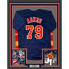 Framed Autographed/Signed Jose Abreu 35x39 Houston Blue Baseball Jersey Beckett BAS COA