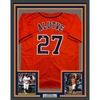 Framed Autographed/Signed Jose Altuve 35x39 Houston Orange Baseball Jersey PSA/DNA COA