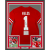 Framed Autographed/Signed Justin Fields 35x39 Ohio State Buckeyes Red College Football Jersey Fanatics COA