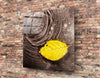 Yellow Leaf Glass Wall Art by Insigneart USA