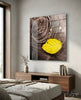 Yellow Leaf Glass Wall Art by Insigneart USA