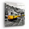Lisbon Yellow Tram Glass Wall Art by Insigneart USA