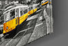 Lisbon Yellow Tram Glass Wall Art by Insigneart USA