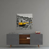 Lisbon Yellow Tram Glass Wall Art by Insigneart USA