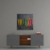 Colored Peppers Glass Wall Art by Insigneart USA