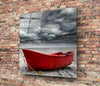 Red Kayak Glass Wall Art by Insigneart USA