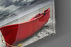 Red Kayak Glass Wall Art by Insigneart USA