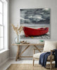 Red Kayak Glass Wall Art by Insigneart USA