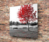 Red Tree Glass Wall Art by Insigneart USA