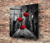 Red Umbrella Glass Wall Art by Insigneart USA