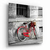 Red Bicycle Glass Wall Art by Insigneart USA