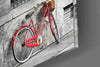 Red Bicycle Glass Wall Art by Insigneart USA