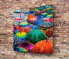 Colorful Umbrellas Glass Wall Art by Insigneart USA