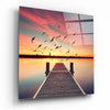 Red Dock Glass Wall Art by Insigneart USA