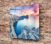 Red Sunset Glass Wall Art by Insigneart USA