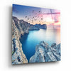 Red Sunset Glass Wall Art by Insigneart USA