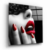 Red Lipstick Woman Glass Wall Art by Insigneart USA
