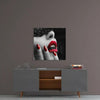 Red Lipstick Woman Glass Wall Art by Insigneart USA