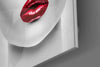 Red Lipstick Woman Glass Wall Art by Insigneart USA