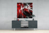 Red Explosion Glass Wall Art by Insigneart USA