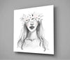 Flower Crowned Woman Glass Wall Art by Insigneart USA