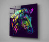 Colorful Zebra Glass Wall Art by Insigneart USA