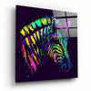 Colorful Zebra Glass Wall Art by Insigneart USA