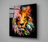 Yellow Lion Glass Wall Art by Insigneart USA