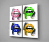 Colored Lips Glass Wall Art by Insigneart USA