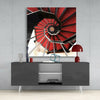 Red Stair Glass Wall Art by Insigneart USA